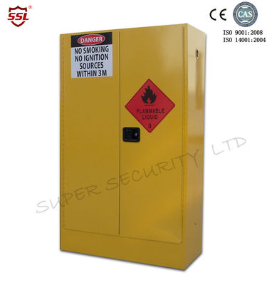 ซื้อ Yellow Paint Chemical Flammable Storage Cabinet With Dual Vents For Dangerous Goods 250L การผลิตออนไลน์