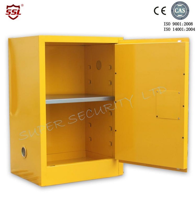 Fire Resistant Yellow Safety Mobile Storage Cabinet , Flame Proof Cabinets 20 Gallon